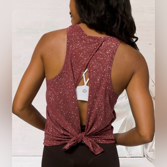 lululemon athletica Tops - RARE! NEW Lululemon All Tied Up Tank *Splatter Dye Sz. 8 Pima Cotton - Savannah